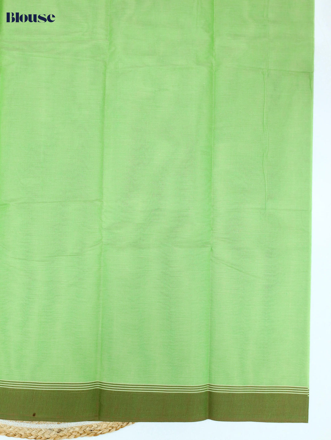 Lime Green Floral Motif Cotton Saree