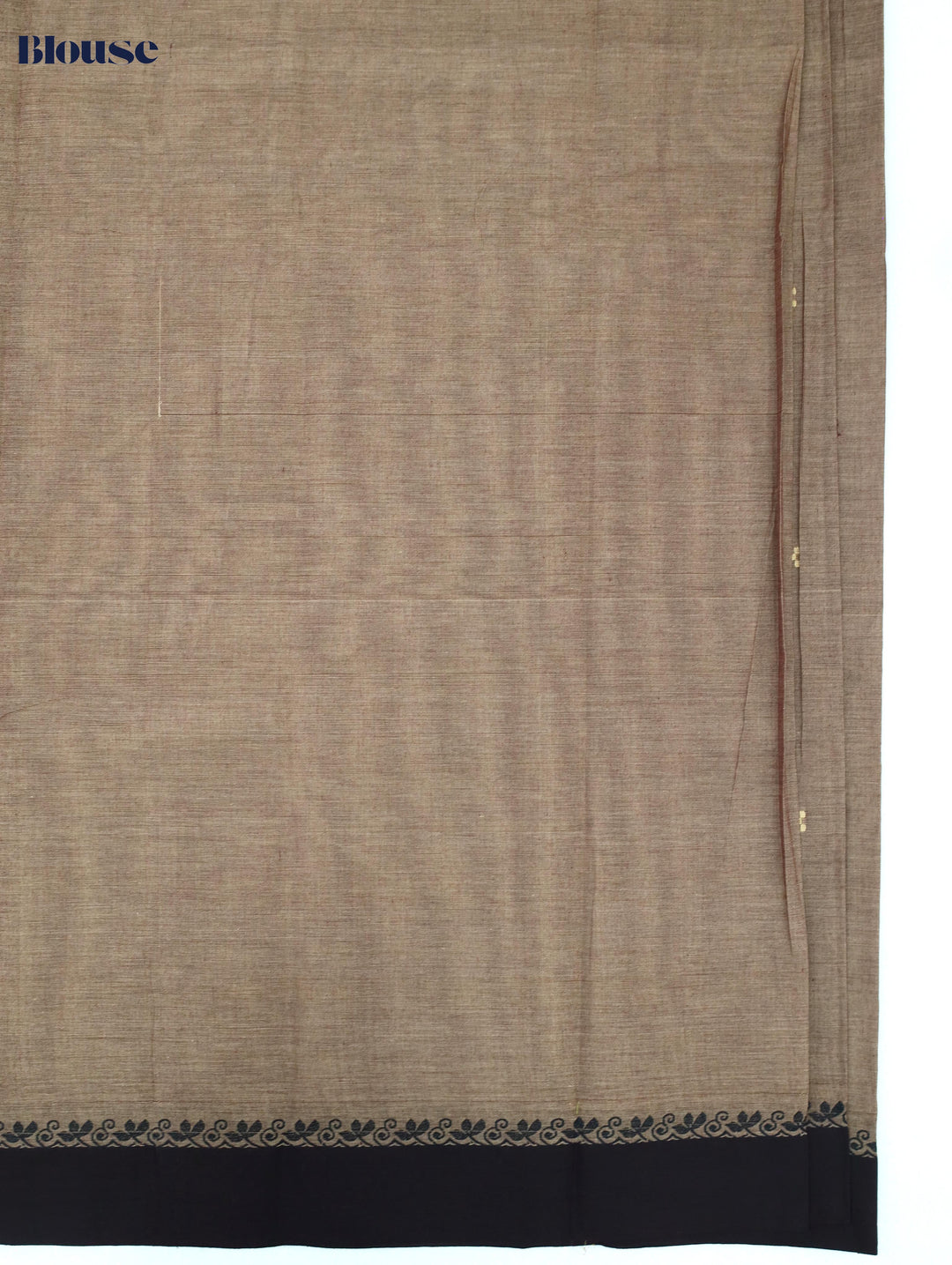Brown Cotton Saree With Contrast Border