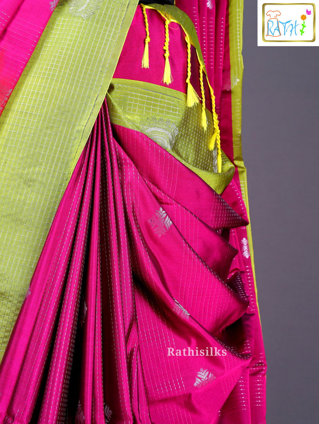 Green & Pink Art Silk Saree