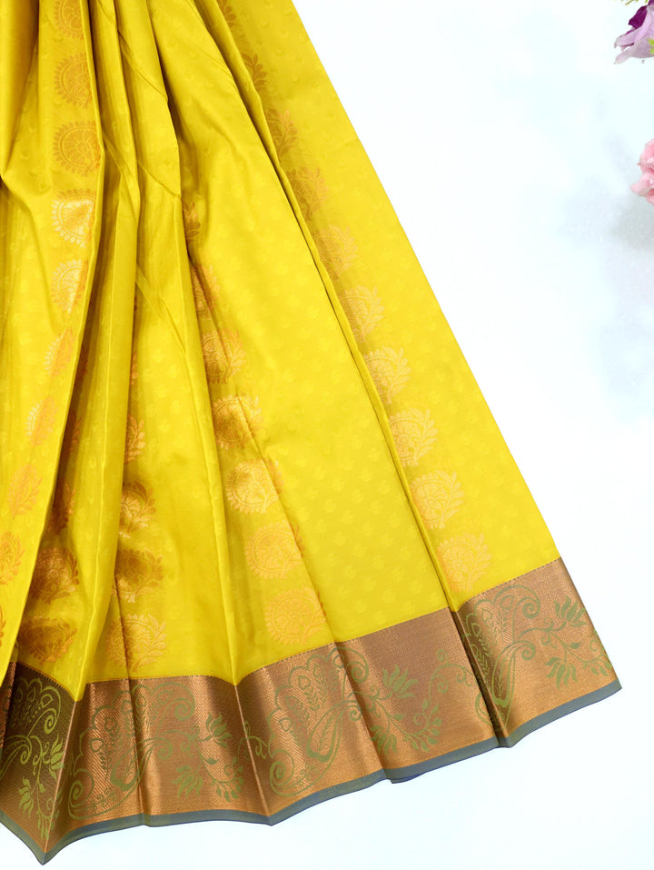Haridra - Muted Yellew Tana Art Saree
