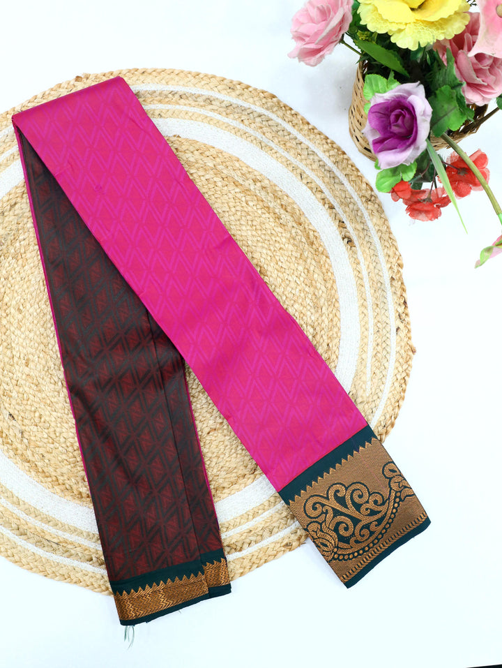 Gulabi-Rani Pink Tana Art Saree