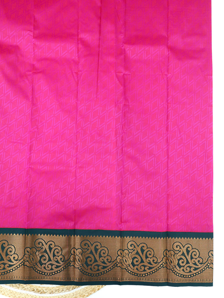 Gulabi-Rani Pink Tana Art Saree