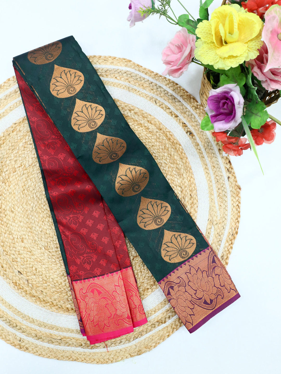 Marakatha- Deep Green Tana Art Saree