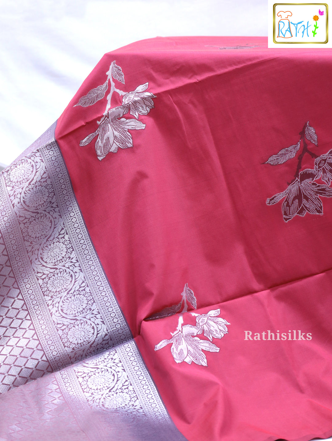 Vibrant Hot Pink Art Silk Saree