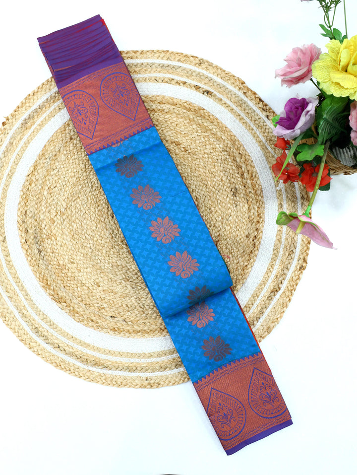 Mehgana - Ocean Blue Tana Art Saree