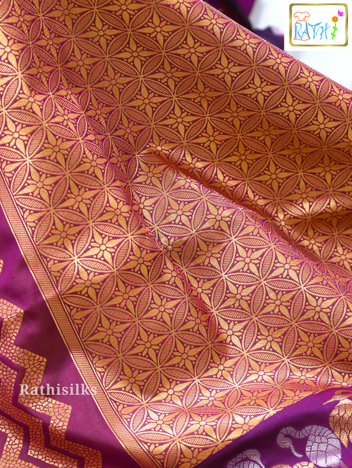 Orange Art Silk Saree