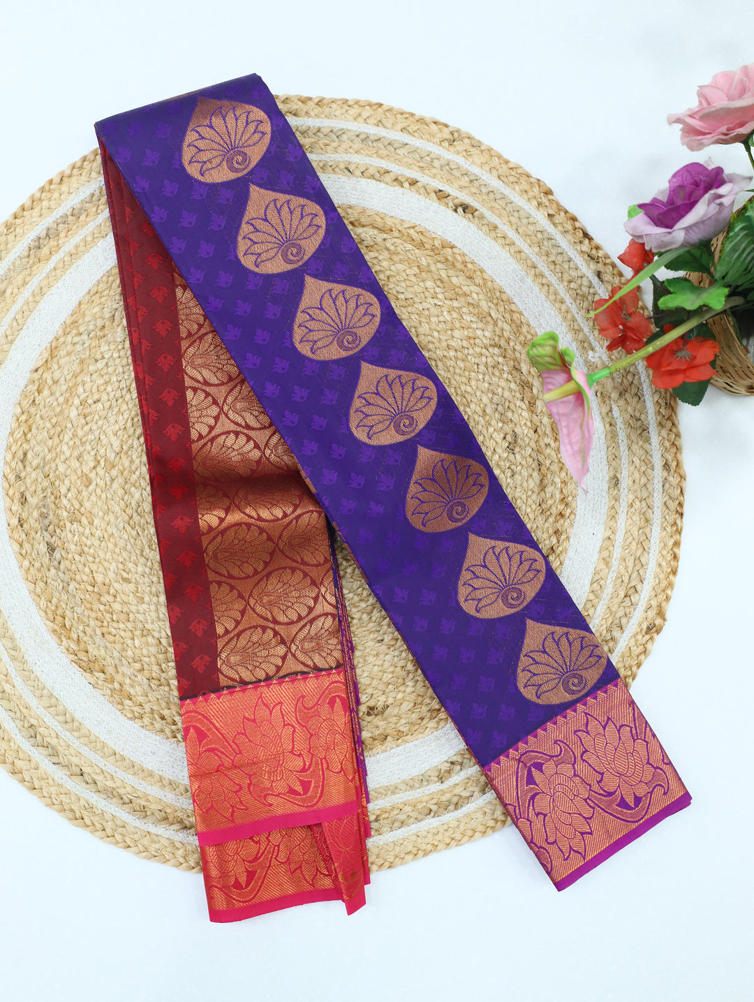 Kalyani- Royal Violet tana Art Saree