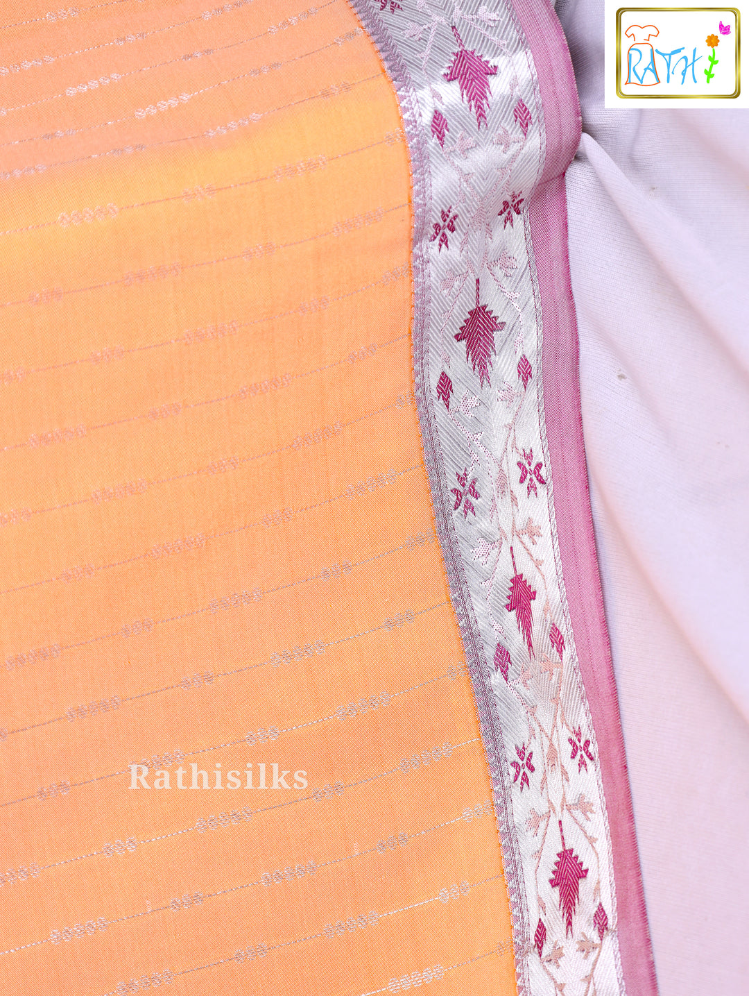 Trendy Peach Art Silk Saree