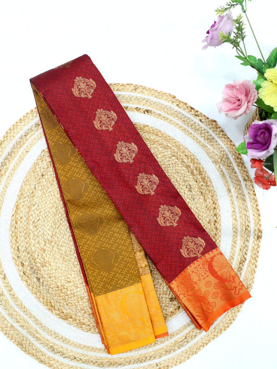 Sindhoora -Deep Maroon Tana Art Saree