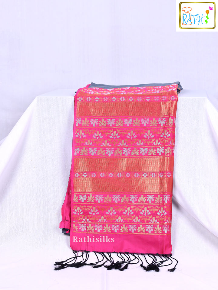 Trendy Grey Art Silk Saree