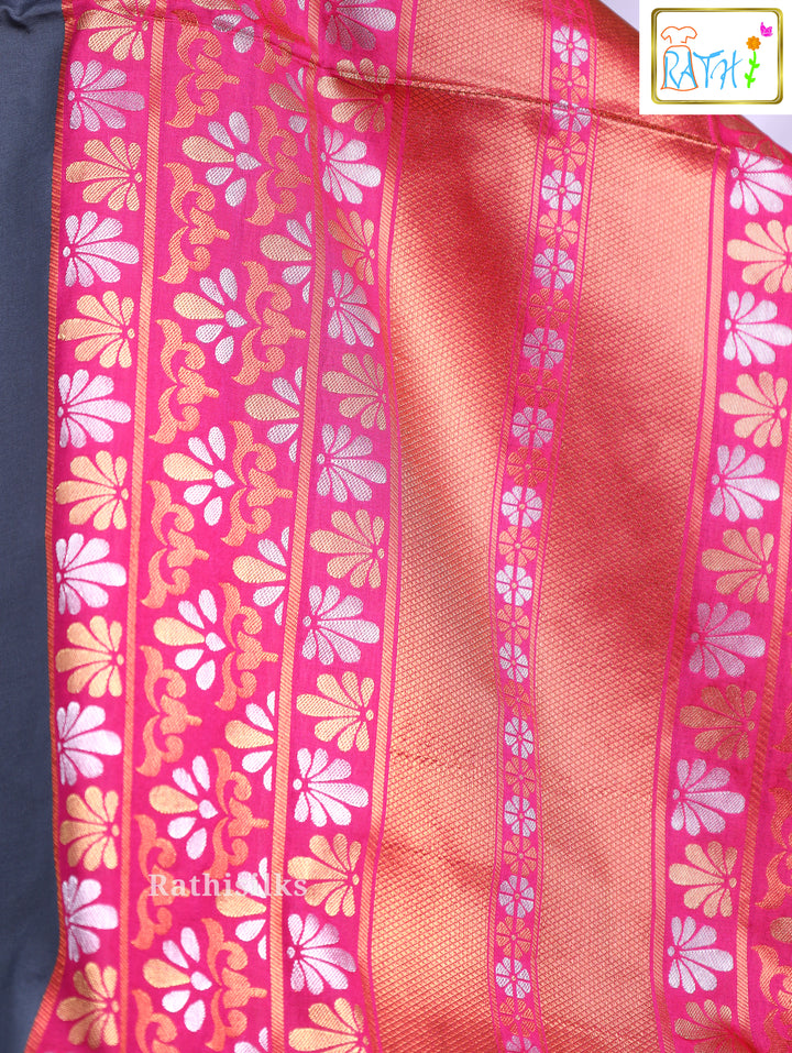 Trendy Grey Art Silk Saree