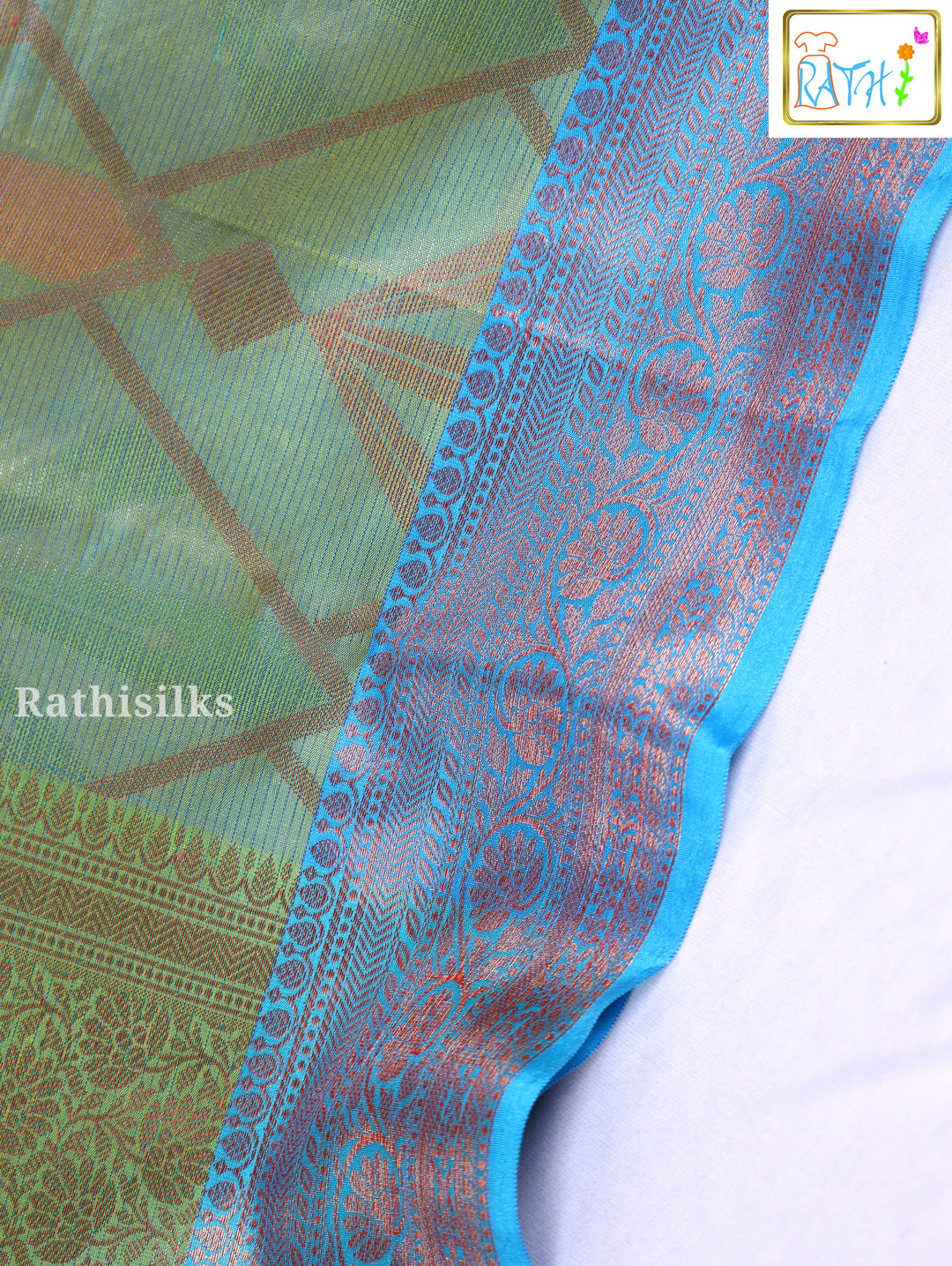 Aqua Green Art Silk Saree