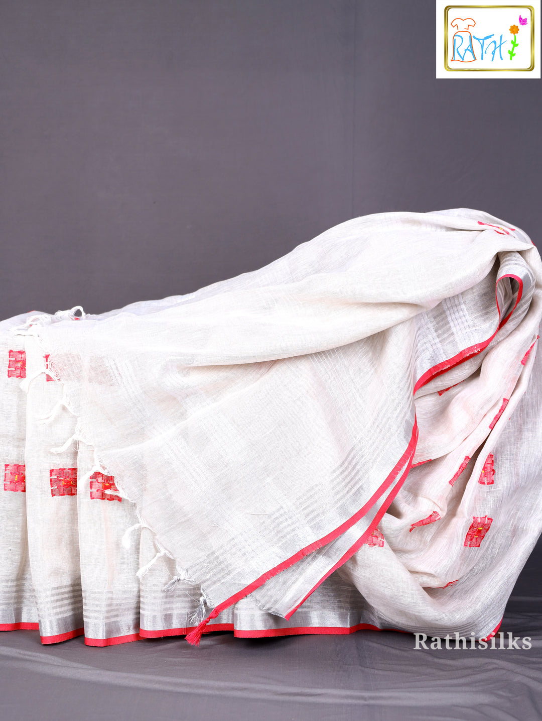Classic Off-White Cotton Saree