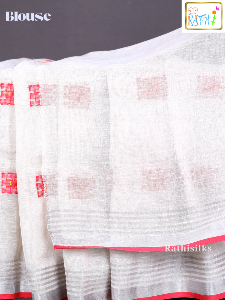 Classic Off-White Cotton Saree