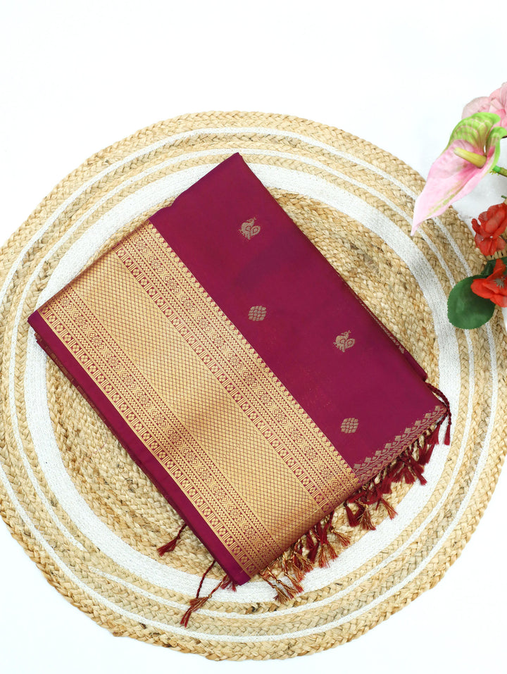 Manjula - Rich Plum Art Silk Saree
