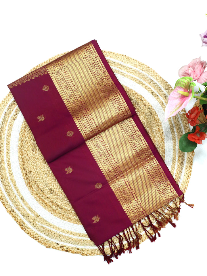 Manjula - Rich Plum Art Silk Saree