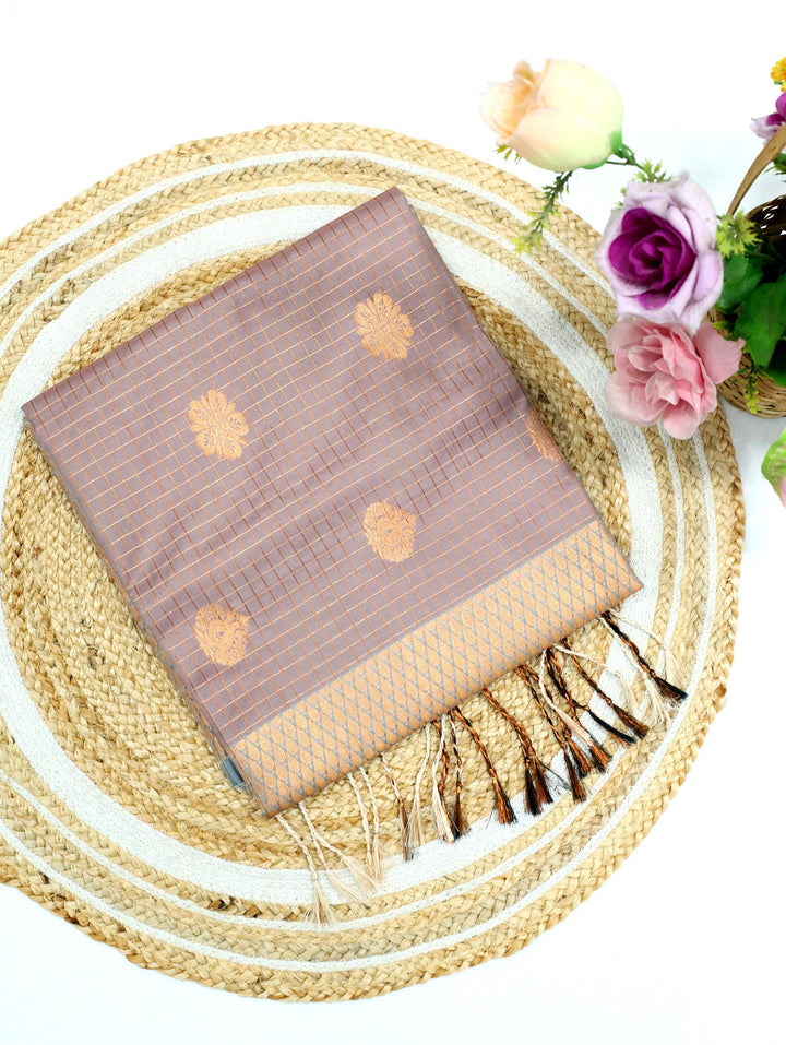 Mrinmayi- Rose Brown Art Silk Saree