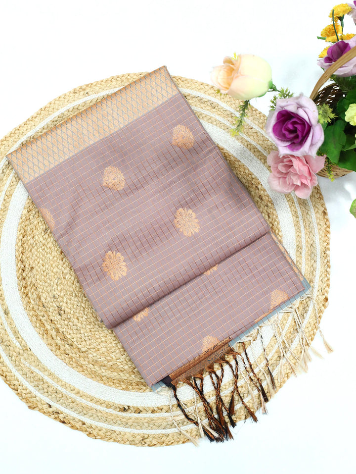 Mrinmayi- Rose Brown Art Silk Saree