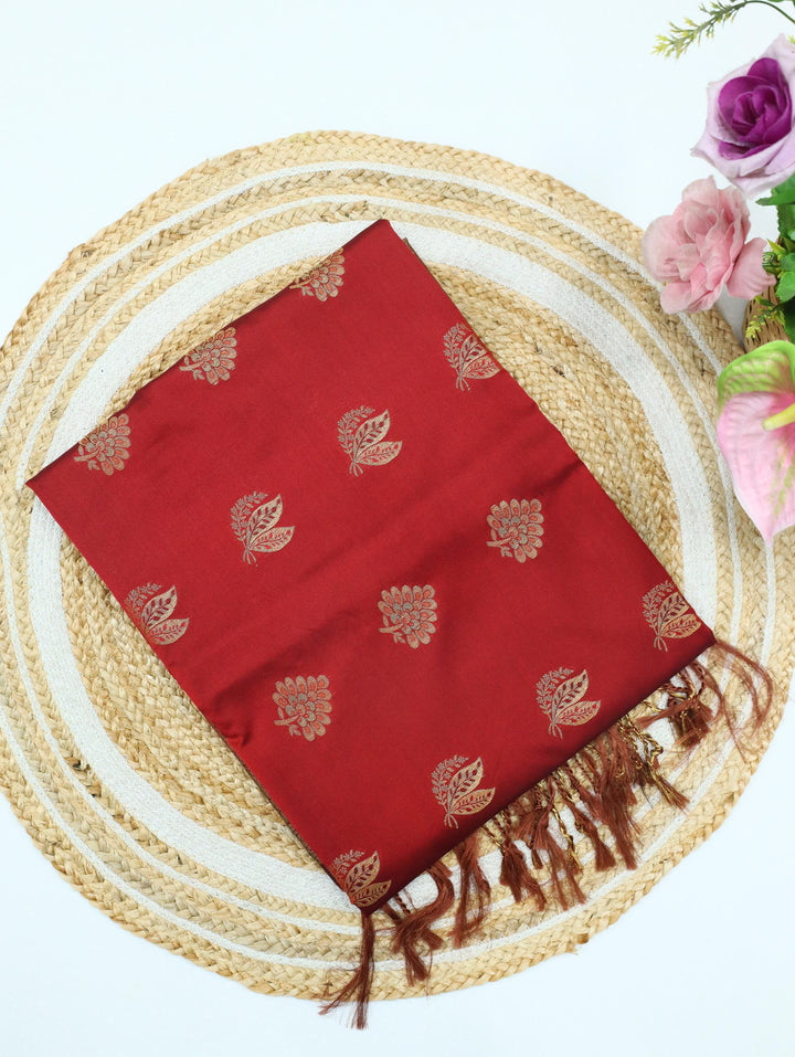 Dharani -Russet Red Art Silk Saree