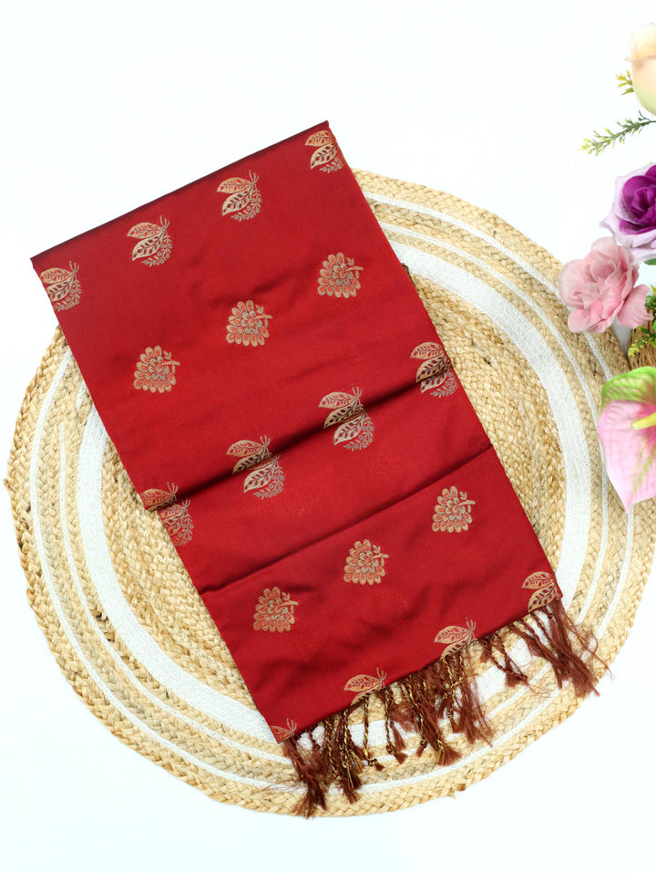 Dharani -Russet Red Art Silk Saree