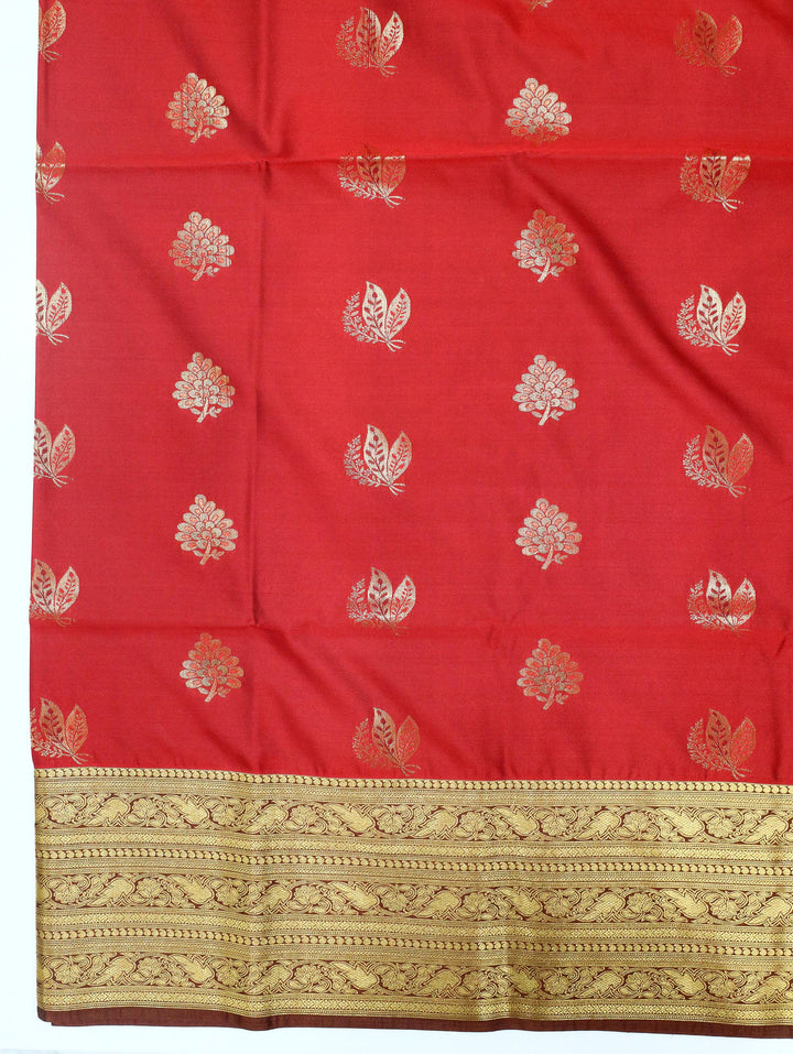 Dharani -Russet Red Art Silk Saree