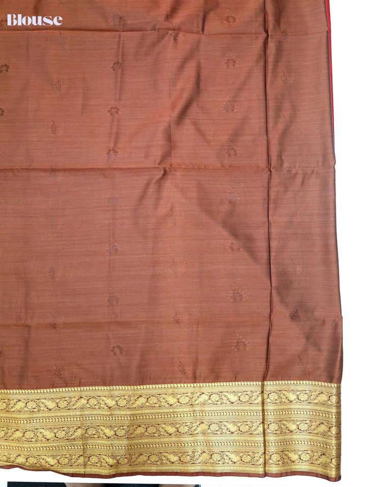 Dharani -Russet Red Art Silk Saree