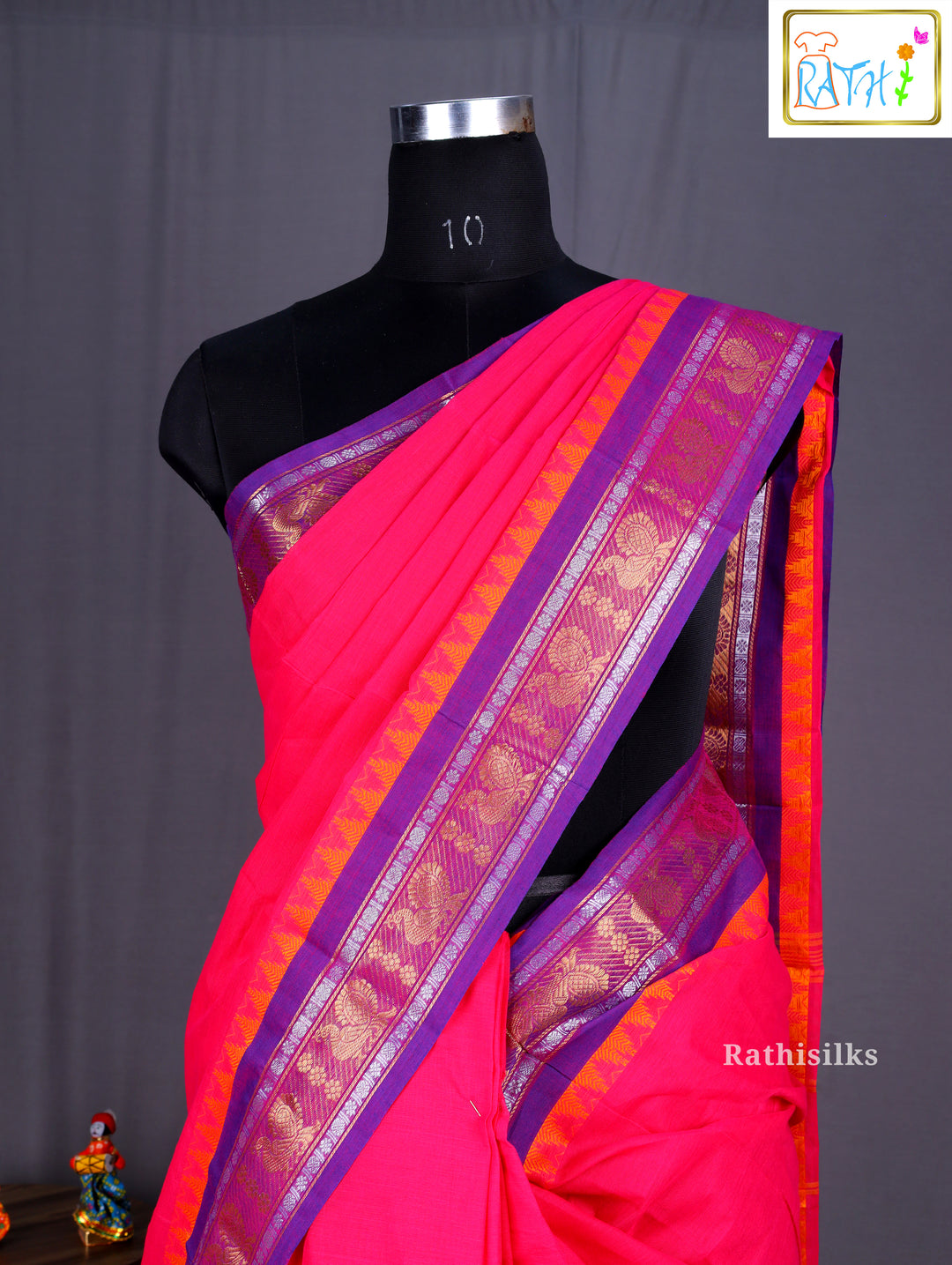 Traditional Pink Cotton Saree
