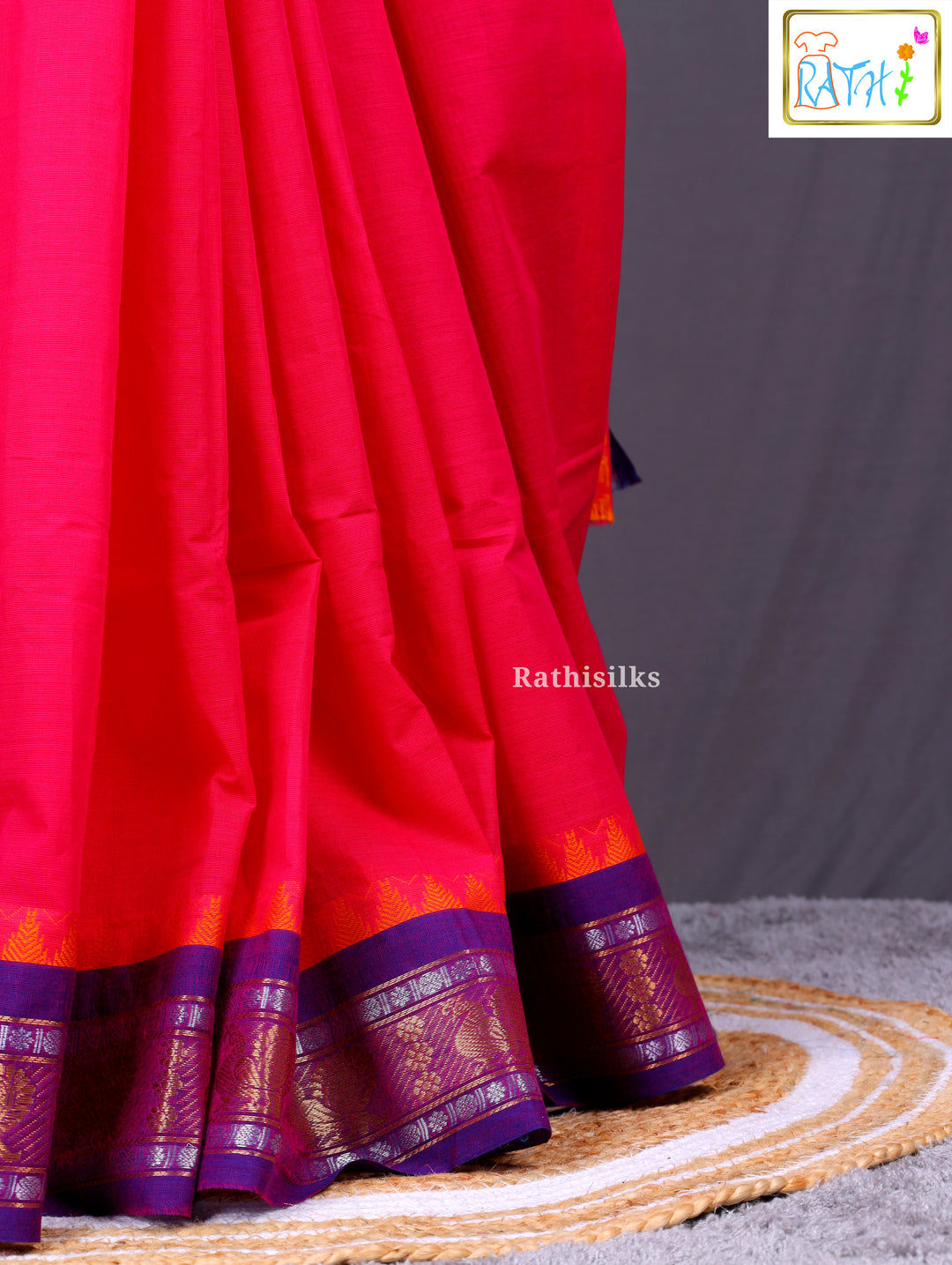 Traditional Pink Cotton Saree