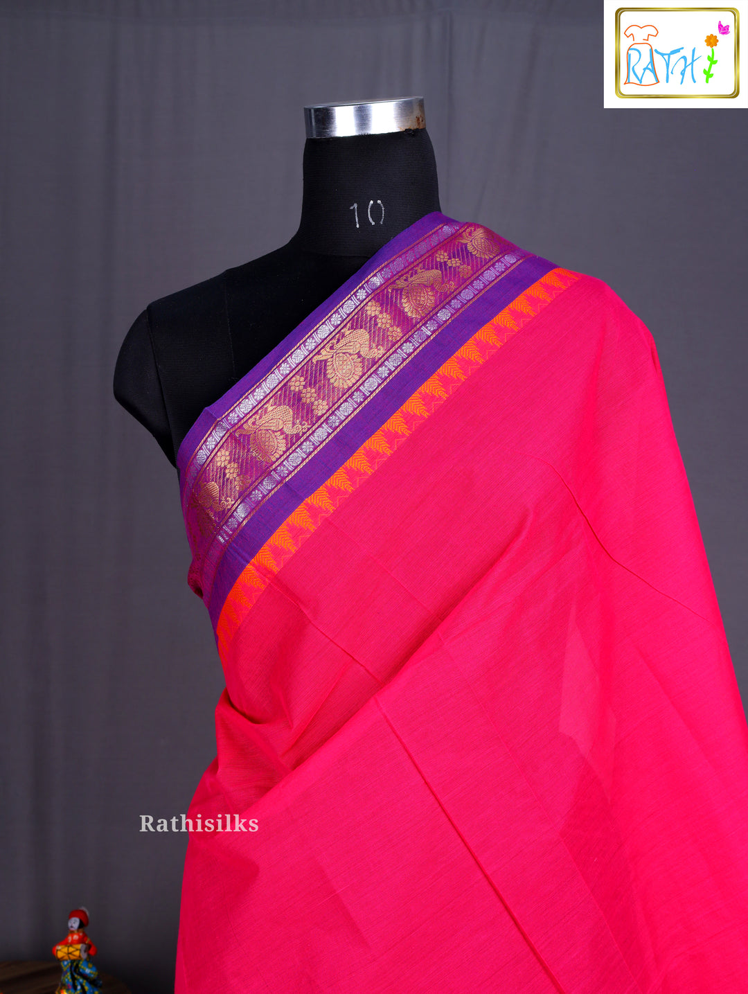 Traditional Pink Cotton Saree