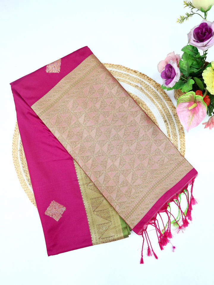 Madhuri - Magenta Rose Synthetic Saree