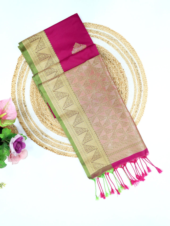 Madhuri - Magenta Rose Synthetic Saree