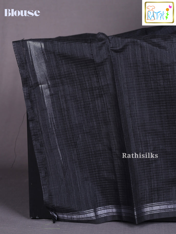 Elegant Black Synthetic Saree