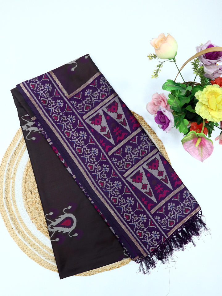 SandhyaSri - Plum Brown Synthetic Saree