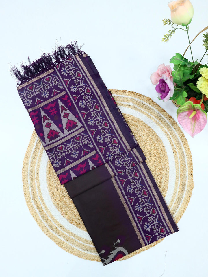 SandhyaSri - Plum Brown Synthetic Saree