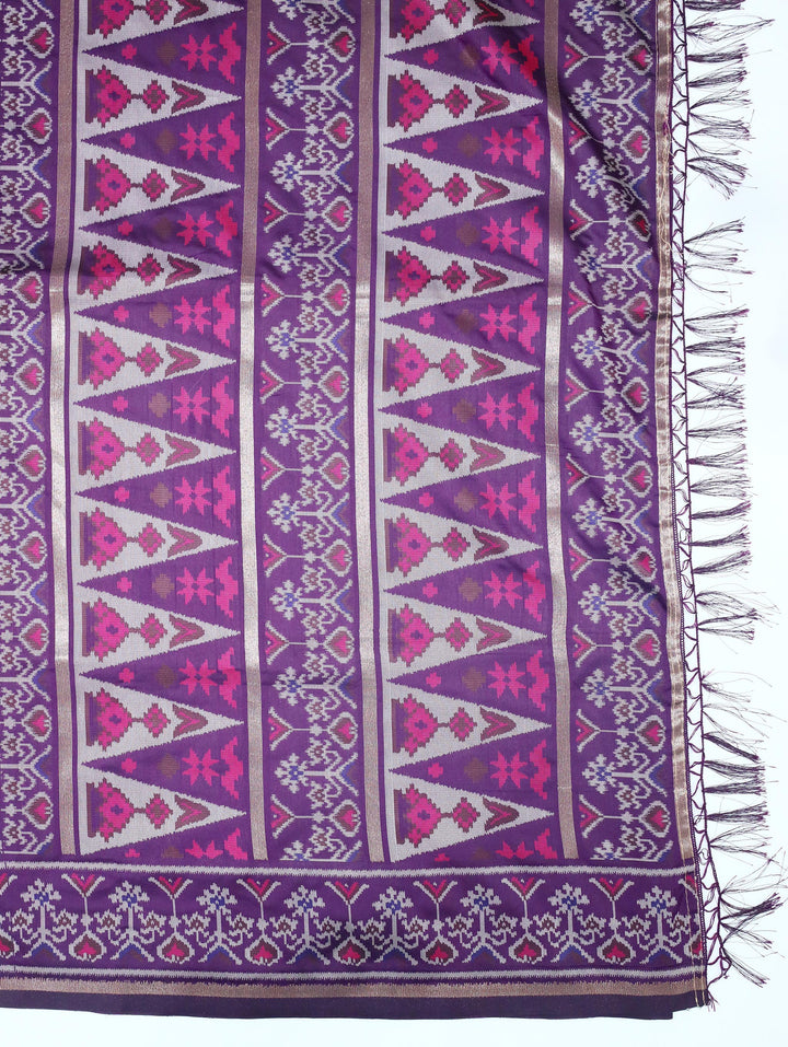 SandhyaSri - Plum Brown Synthetic Saree