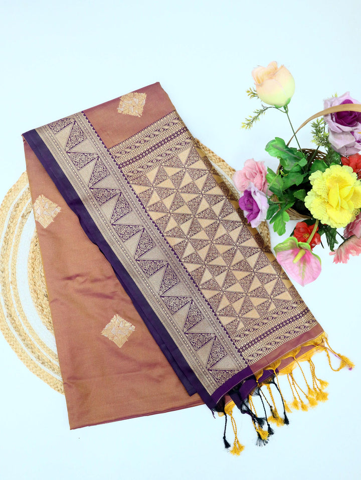 Dvi Varnika - Dusty Terracotta Synthetic Saree
