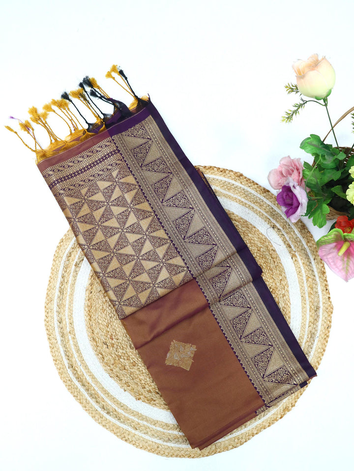 Dvi Varnika - Dusty Terracotta Synthetic Saree