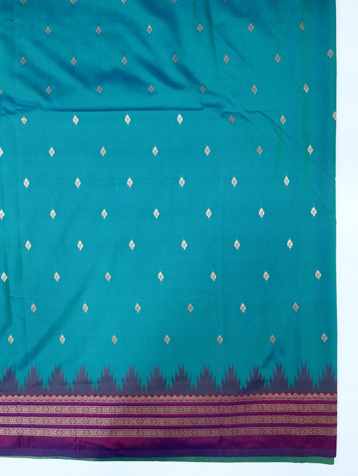Mayurika - Peacack Blue Synthetic Art Saree
