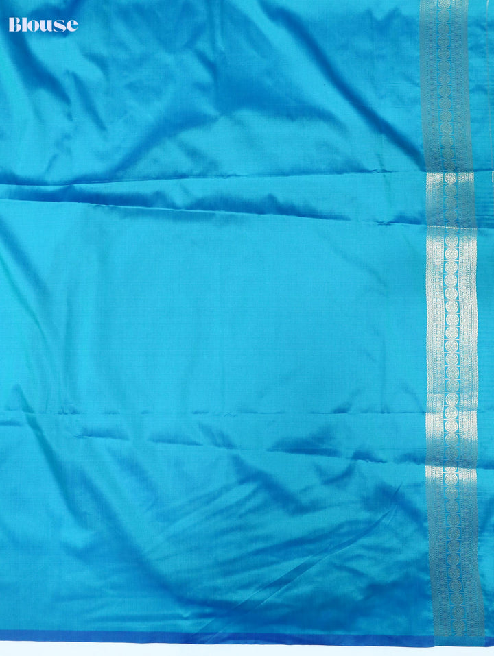 Tarangini - Turquoise Blue Synthetic Art Saree