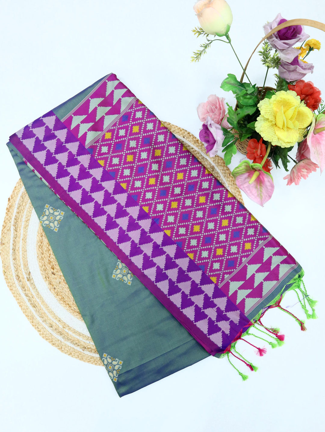 Citra - Teel green Synthetic Art Saree