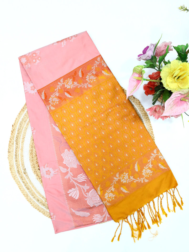 Vasantika -Coral Pink Tana Art Saree