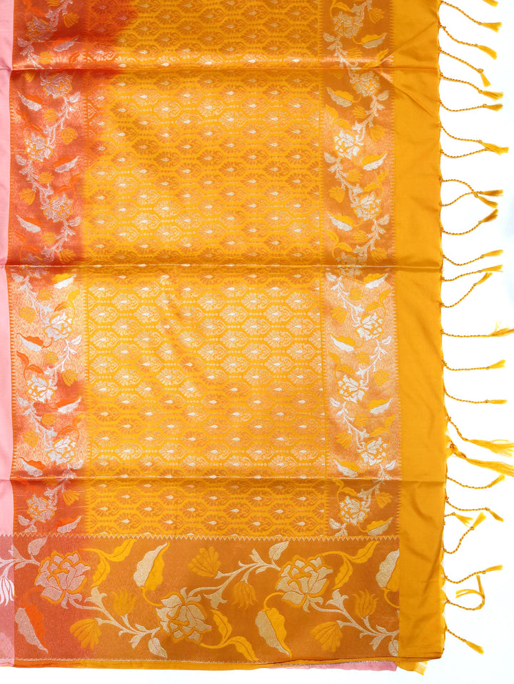 Vasantika -Coral Pink Tana Art Saree