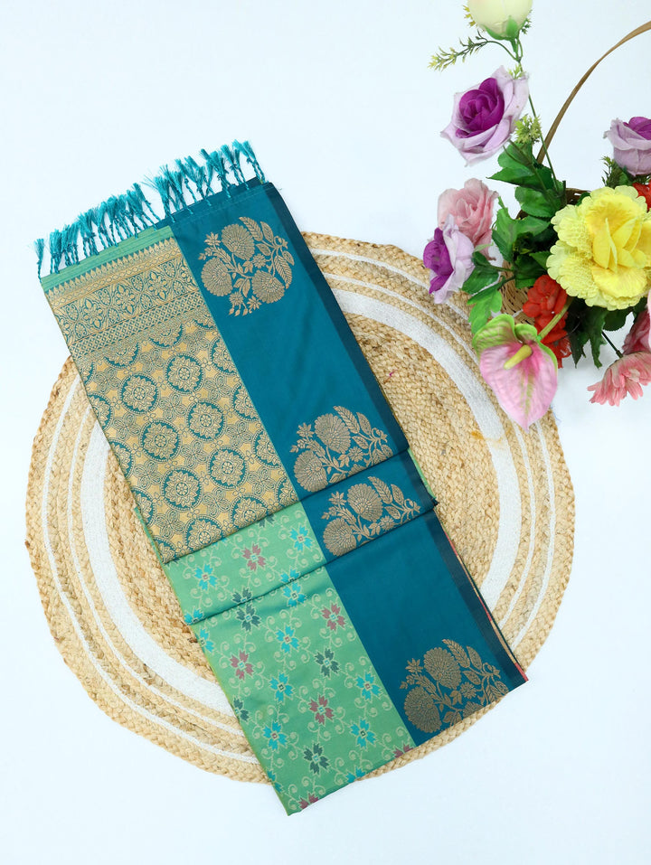 Vanashri - Emerald Synthetic Art Saree