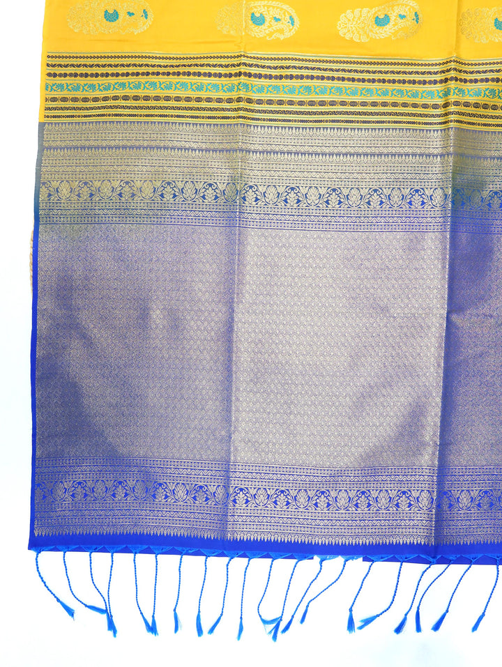 Gomathi — Golden Yellow Tana Art Silk Saree