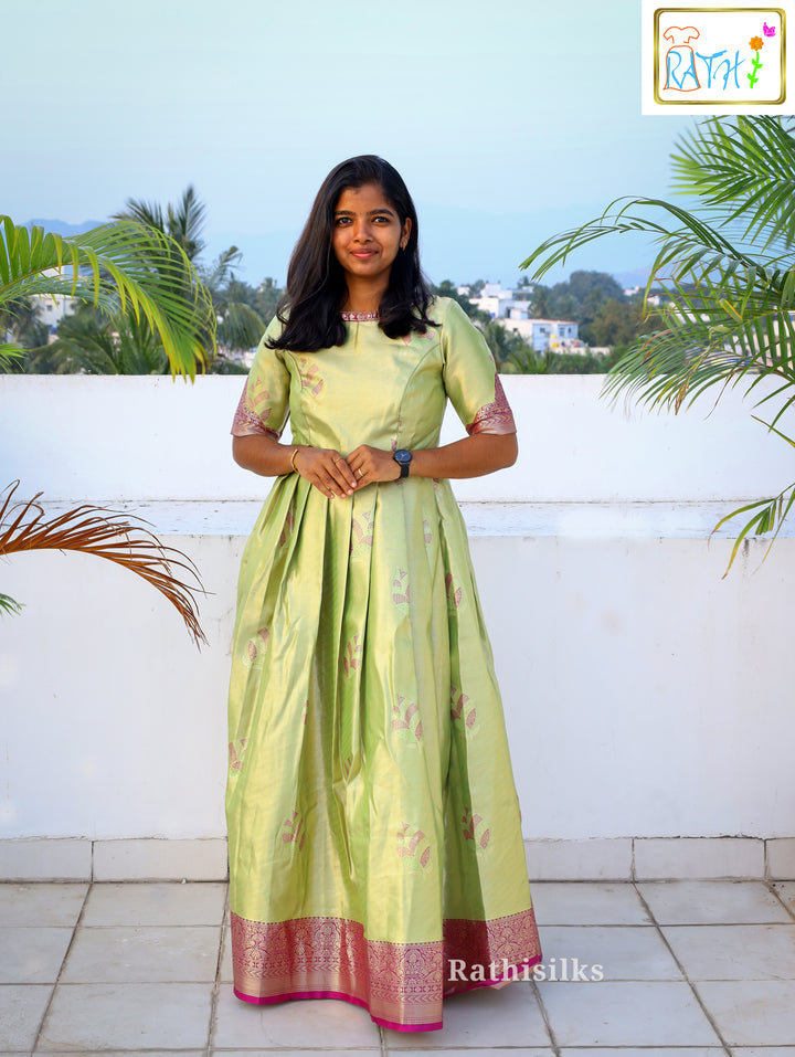 Art Silk Floor-Length Ethnic Gown