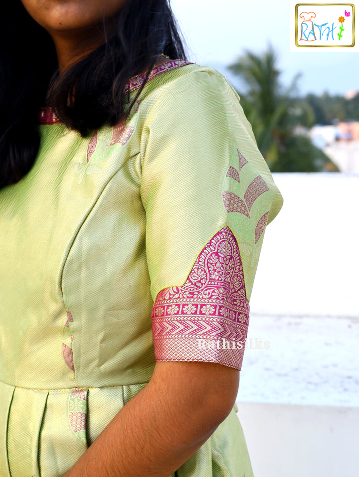 Art Silk Floor-Length Ethnic Gown