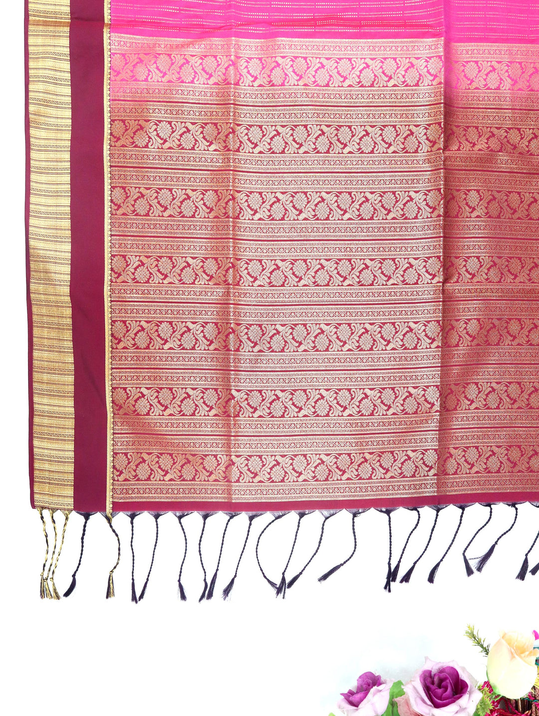 Sembaruthi — Rani Pink Tana Art Silk Saree