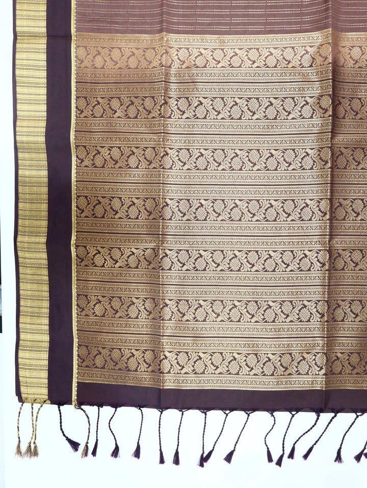 Bhuvana — Dark Brown Tana Art Silk Saree