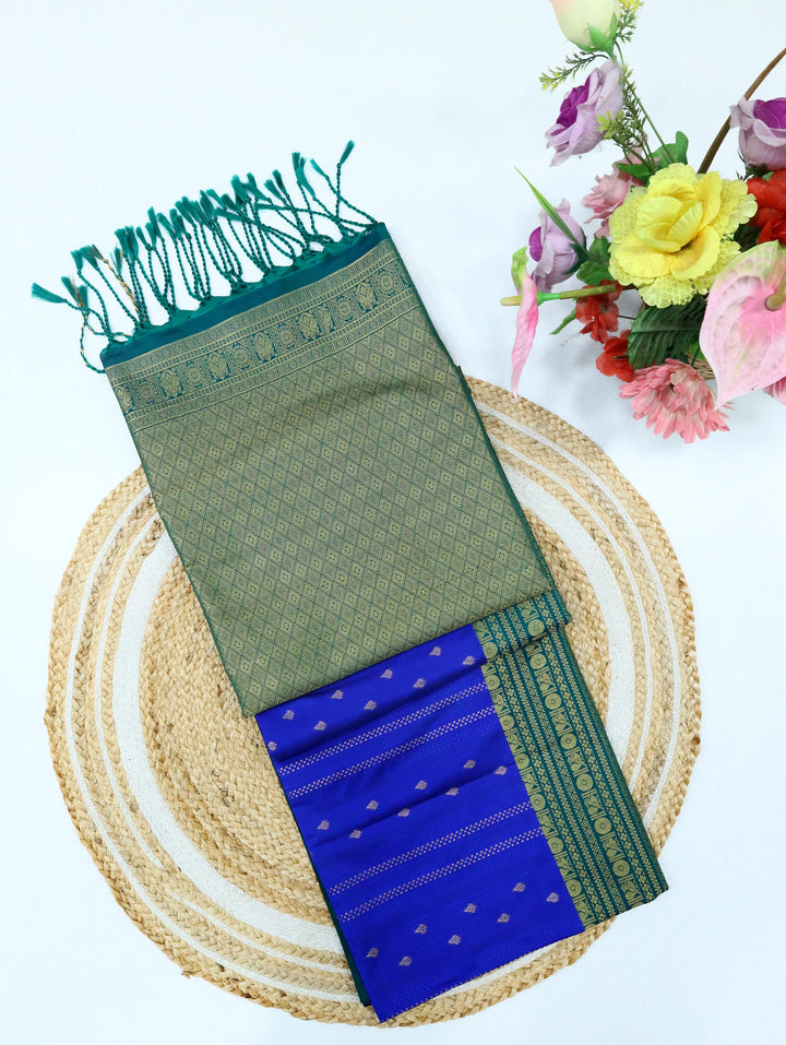 Kuyili — Royal Blue Tana Art Silk Saree