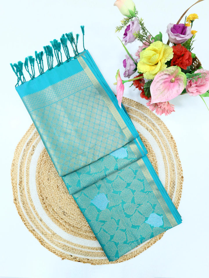 Selvi — Sea Green Tana Art Silk Saree